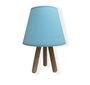 Opviq Lámpara de Mesa de Madera con Pantalla Azul y Natural